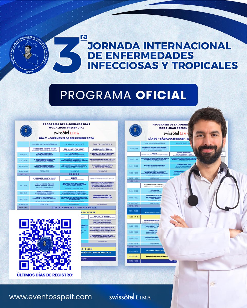 No te quedes sin participar en esta 3ra Jornada Internacional de Enfermedades Infecciosas y Tropicales. 
Informes e inscripciones:
📷 eventosspeit.com/inscripciones/
📷 wa.me/908857108
📷 forms.gle/GgSd1cgbzRCE6B…