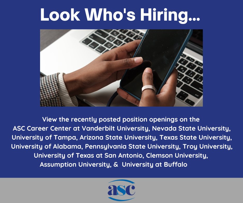 What's new on the ASC Career Center? asc41.org/career-center/