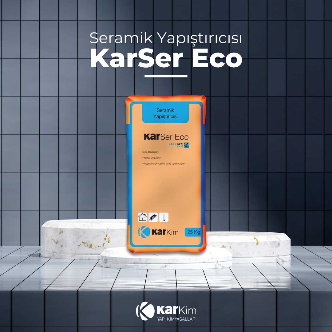 KarkimYapiKimya's tweet photo. Fayans, seramik ve benzeri malzemelerin her türlü beton, sıva, çimento ve çimento esaslı yüzeylere yapıştırılmasında kullanılmak üzere tasarlanmış olan KarSer Eco; çimento esaslı, normal sertleşen, yüksek yapışma gücüne sahip seramik yapıştırma harcıdır. https://t.co/oo0vEx86dJ