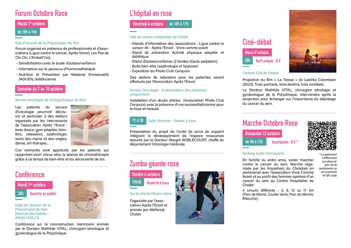 Centre Hospitalier de Cholet (@ch_cholet) on Twitter photo #OctobreRose2024
Le dépistage du cancer du sein n’est plus un tabou et il peut sauver la vie. A l’occasion du mois de sensibilisation, dédié à la prévention et au dépistage du cancer du sein, les acteurs associatifs et institutionnels choletais se mobilisent.
<a href="/choletagglo/">Cholet, Ville et Agglomération</a> #OctobreRose2024
Le dépistage du cancer du sein n’est plus un tabou et il peut sauver la vie. A l’occasion du mois de sensibilisation, dédié à la prévention et au dépistage du cancer du sein, les acteurs associatifs et institutionnels choletais se mobilisent.
<a href="/choletagglo/">Cholet, Ville et Agglomération</a>
