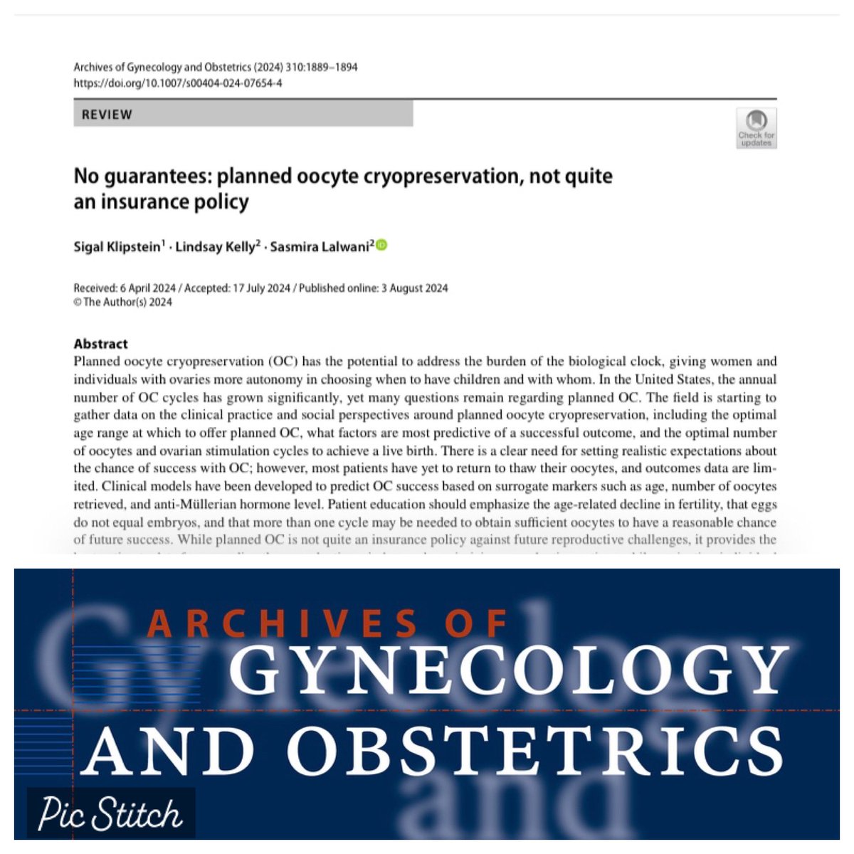 Archives of Gynecology and Obstetrics tweet media