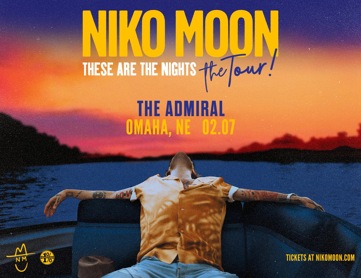 See Niko Moon - These are the Nights the Tour at The Admiral on Feb. 7th
🎫 etix.com/ticket/p/48970…