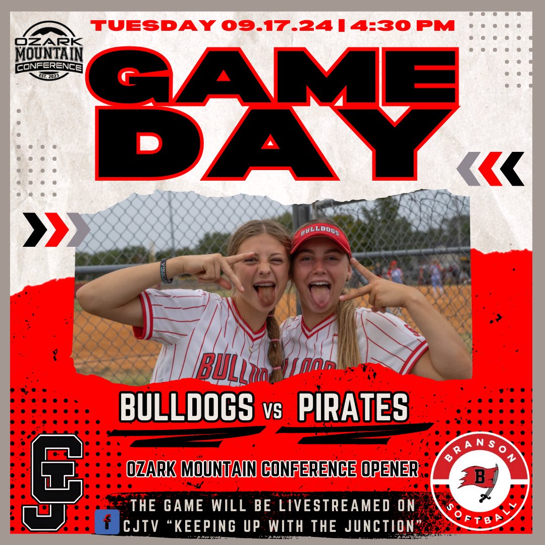 CJ Softball (@carlsoftball) on Twitter photo Back in action to open up Ozark Mountain Conference play today at home vs. Branson!
The game will be live-streamed on CJTV “Keeping Up With The Junction!”
#GoDogs🐾🥎 <a href="/koamfox14sports/">KOAM & FOX 14 Sports</a> <a href="/KODESports/">Four States Sports Report</a> <a href="/OzarkMntConf/">Ozark Mountain Conference</a> <a href="/CJHSAthletics/">Bulldog Sports</a> Back in action to open up Ozark Mountain Conference play today at home vs. Branson!
The game will be live-streamed on CJTV “Keeping Up With The Junction!”
#GoDogs🐾🥎 <a href="/koamfox14sports/">KOAM & FOX 14 Sports</a> <a href="/KODESports/">Four States Sports Report</a> <a href="/OzarkMntConf/">Ozark Mountain Conference</a> <a href="/CJHSAthletics/">Bulldog Sports</a>