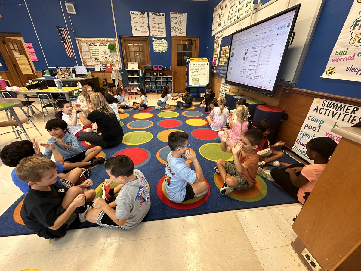 Playing Double Double in Morning Meeting. Working on patience, hand eye coordination and working with new partners! ✋🏼🤚🏾 #EWLearns