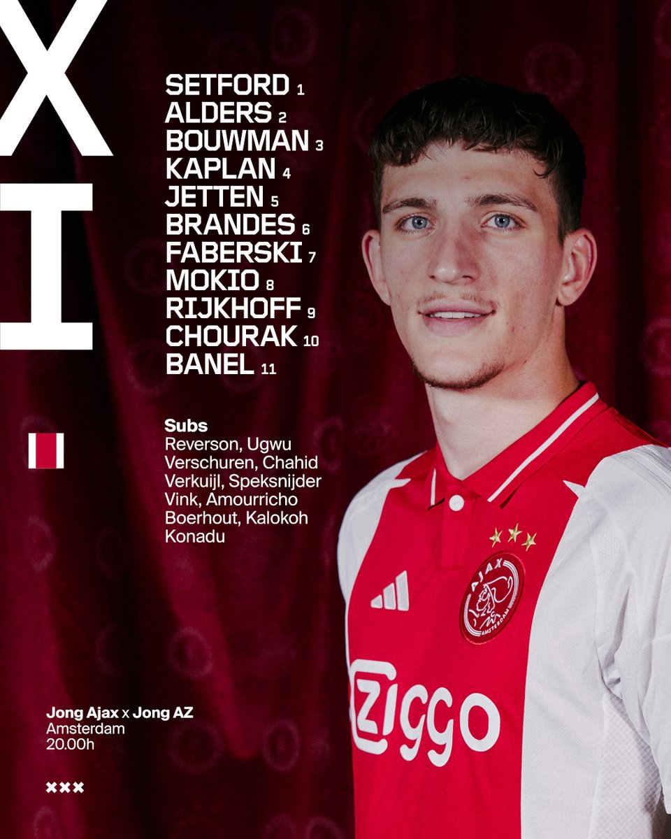 AFCAjax's tweet photo. Tuesday team news #JongAjax ✔️

#jajjaz https://t.co/P6WiY4BX3k