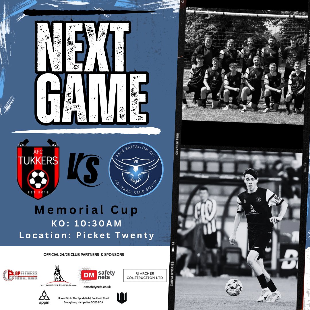 CUP ACTION‼️
Memorial cup 🏆 
We take on high flying <a href="/AFCTukkers/">AFC Tukkers</a> 

A game that will be entertaining for the neutral! Guaranteed goals ⚽️⚽️⚽️

We look to put last weeks performance behind us! No better way than to face a massive test against top players 💪🏼

UTP💙