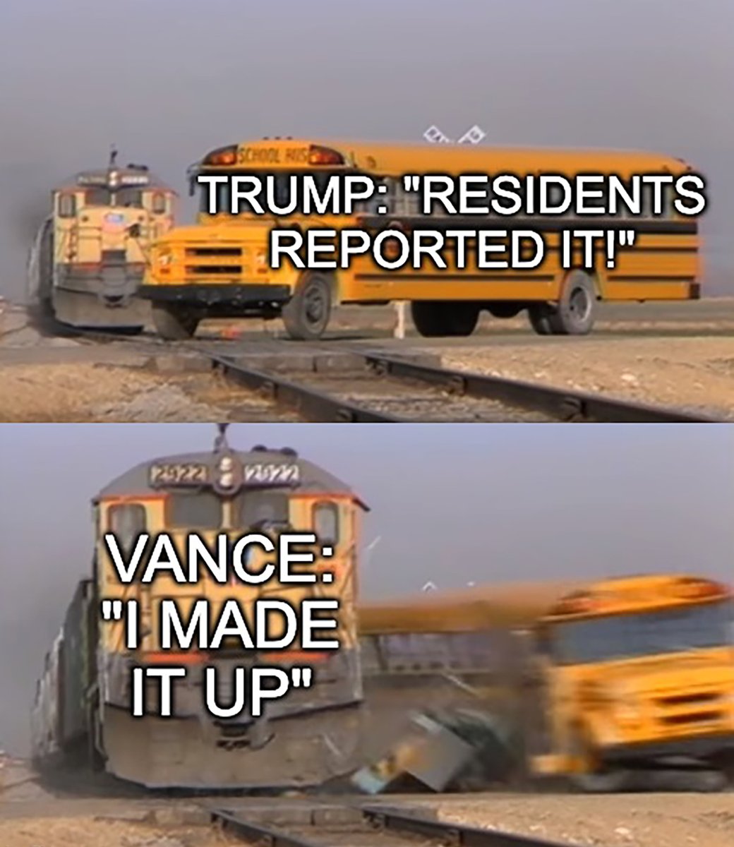 The Trump-Vance campaign can't seem to keep their (fake) Springfield, Ohio story straight 🧐