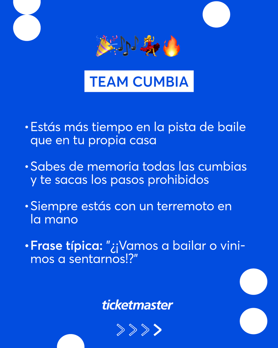 ticketmastercl's tweet image. Las #FiestasPatrias 🇨🇱 son inminentes y tenemos que decidir algo 👀

¿Qué prende más el ambiente, la cumbia o la cueca? Algunos dicen que sin cumbia no hay carrete 🥳 mientras que otros aseguran que la cueca corre por nuestras venas ❤️

¿Eres #TeamCumbia o #TeamCueca 🤔?