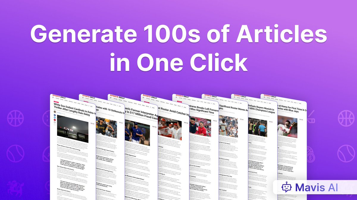 HeyMavisAi's tweet photo. 📝 Batch Content Generation:
Whether you need 10 or 100 blog posts, our batch tools generate content at scale from URLs or topics, without sacrificing quality. https://t.co/Nx87NxxjaM