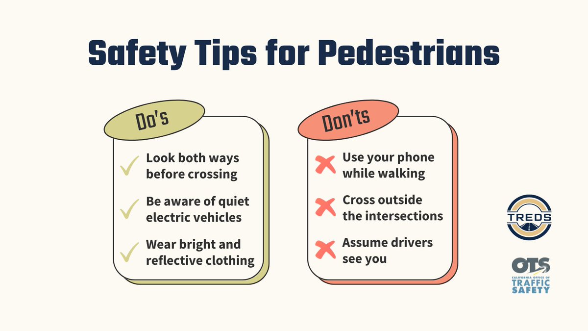 Walk Smart, Stay Safe! 🚶‍♀️ 

Here are some essential do’s and don'ts for pedestrian safety. Remember, your safety is in your hands!

#PedestrianSafety #WalkSafe #SafetyTips #StayAlert