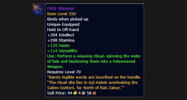 Wowhead💙 on X: “While being only an off-hand, Fate Weaver has a