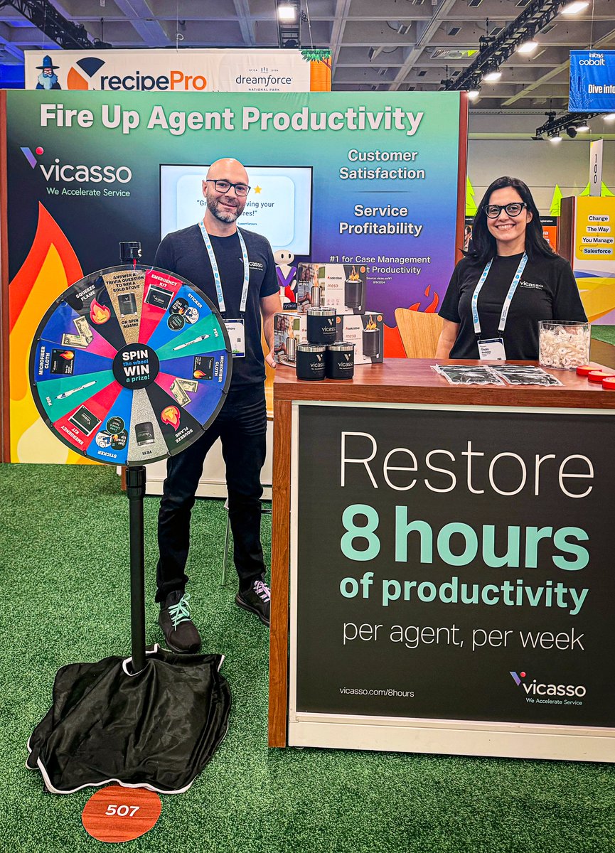 Today's the day! Our team is ready and waiting to meet you at Dreamforce. Come chat with us at booth #507 to learn more about how you can fire up agent productivity. You'll find us between theaters 3 and 4, under the big 500 sign.
Not at Dreamforce? You can still learn how