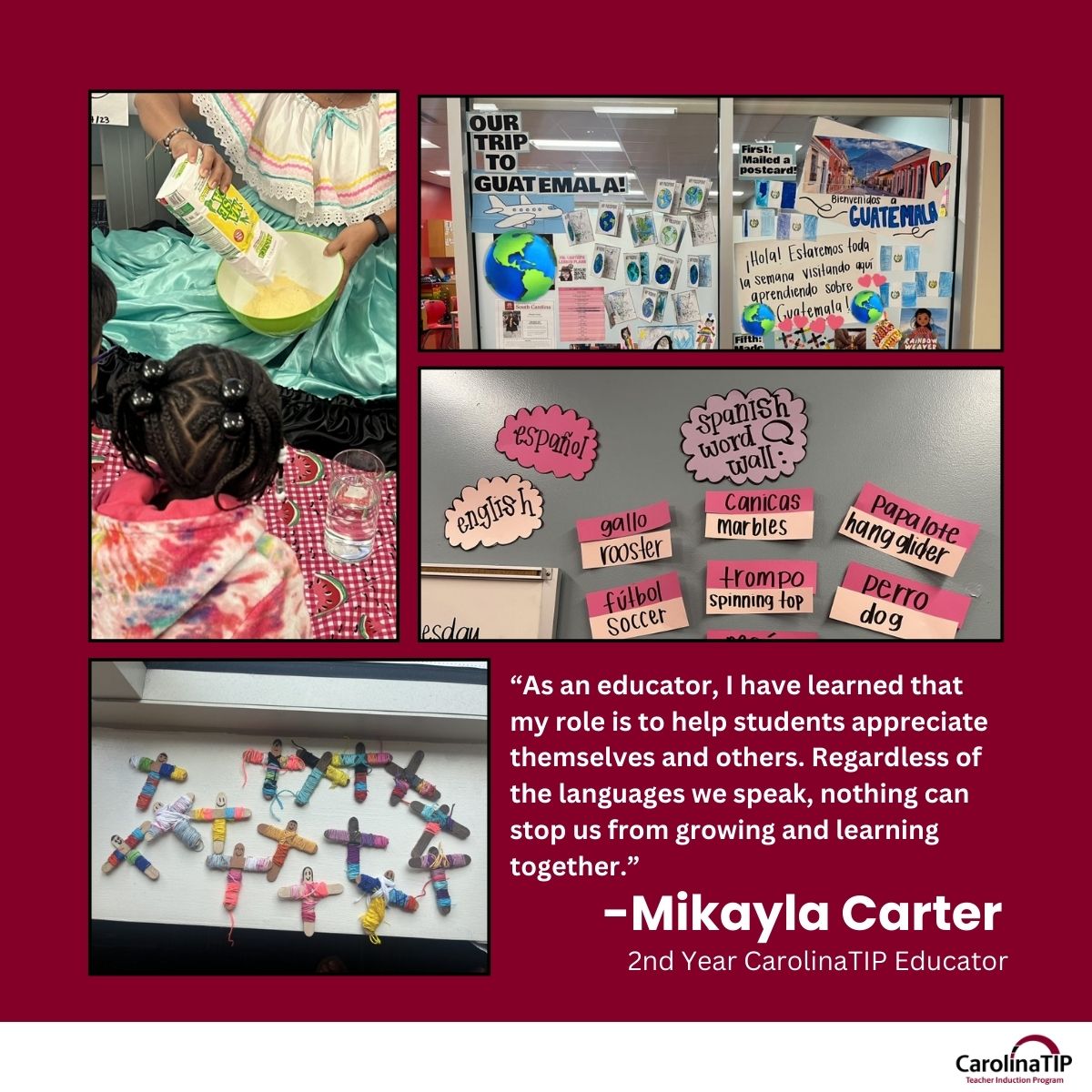 CarolinaCrED (@carolina_cred) on Twitter photo <a href="/mikaylarcarter/">Mikayla Carter</a> , a CarolinaTIP teacher, shares how she introduced Guatemalan culture to her 3rd-grade class. From bilingual word walls to making Worry Dolls, her classroom became a space for cultural exploration and celebration.
Read here: wowlit.org/on-line-public… <a href="/mikaylarcarter/">Mikayla Carter</a> , a CarolinaTIP teacher, shares how she introduced Guatemalan culture to her 3rd-grade class. From bilingual word walls to making Worry Dolls, her classroom became a space for cultural exploration and celebration.
Read here: wowlit.org/on-line-public…