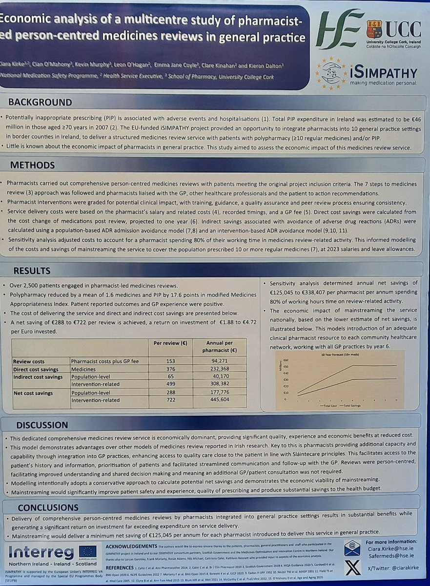 Mala Shah (@malashah11) on Twitter photo Pharmacists conducting medication reviews in GP practice is a no brainer. Cost saving, improved patient safety, decrease in workload for GP. Not to mention improved antibiotic stewardship. iSYMPATHY model needs to be expanded across Ireland. <a href="/ciarakirke/">Ciara Kirke</a> #NPSO2024 Pharmacists conducting medication reviews in GP practice is a no brainer. Cost saving, improved patient safety, decrease in workload for GP. Not to mention improved antibiotic stewardship. iSYMPATHY model needs to be expanded across Ireland. <a href="/ciarakirke/">Ciara Kirke</a> #NPSO2024