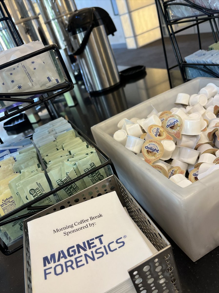 technosecurity's tweet photo. ☕ With so many conference sessions, walking the expo floor, and networking opportunities today, having that morning "pick-me-up" is essential to keep you going throughout the day!
Thanks to @MagnetForensics for providing hot cups of joe to fuel up for day two of #TechnoWest! https://t.co/gDAYe83fuy