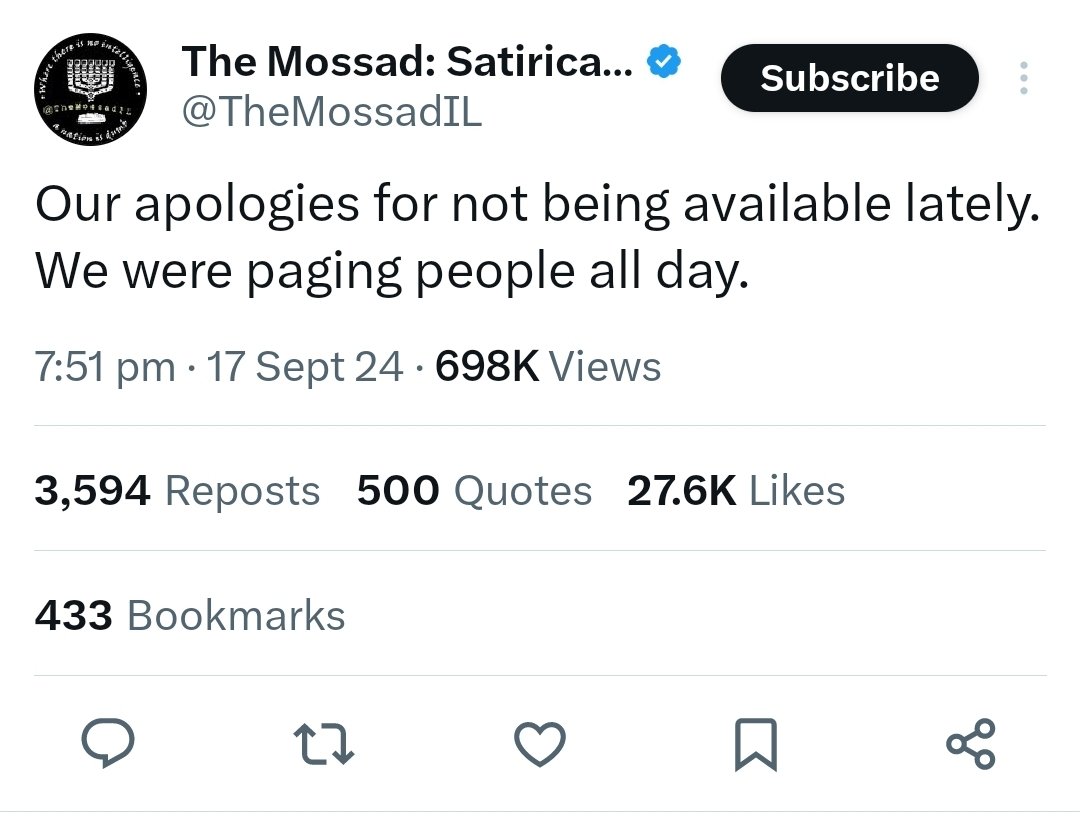 Though not from official handle of Mossad....but highest level of Trolling. 
😂😂😂😂