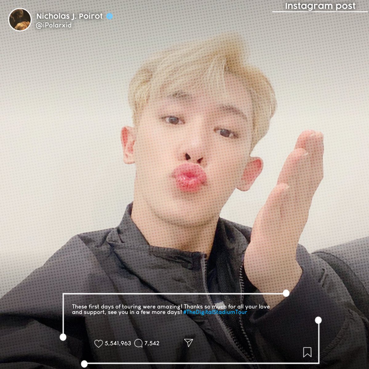 ㅤㅤㅤㅤ니코 ＊ 16O924
ㅤㅤㅤ‷ 𝐈𝐧𝐬𝐭𝐚𝐠𝐫𝐚𝐦 𝐔𝐩𝐝𝐚𝐭𝐞
ㅤㅤㅤㅤ⤿ <a href="/NichoClint/">NC 💙 — .</a>

El primer fin de semana fue todo un éxito, gracias a Bangkok, Seúl y Hong Kong por estar tan animados en la primera parte del tour. ¡Y este fin de semana mucho más! Nos estamos viendo.