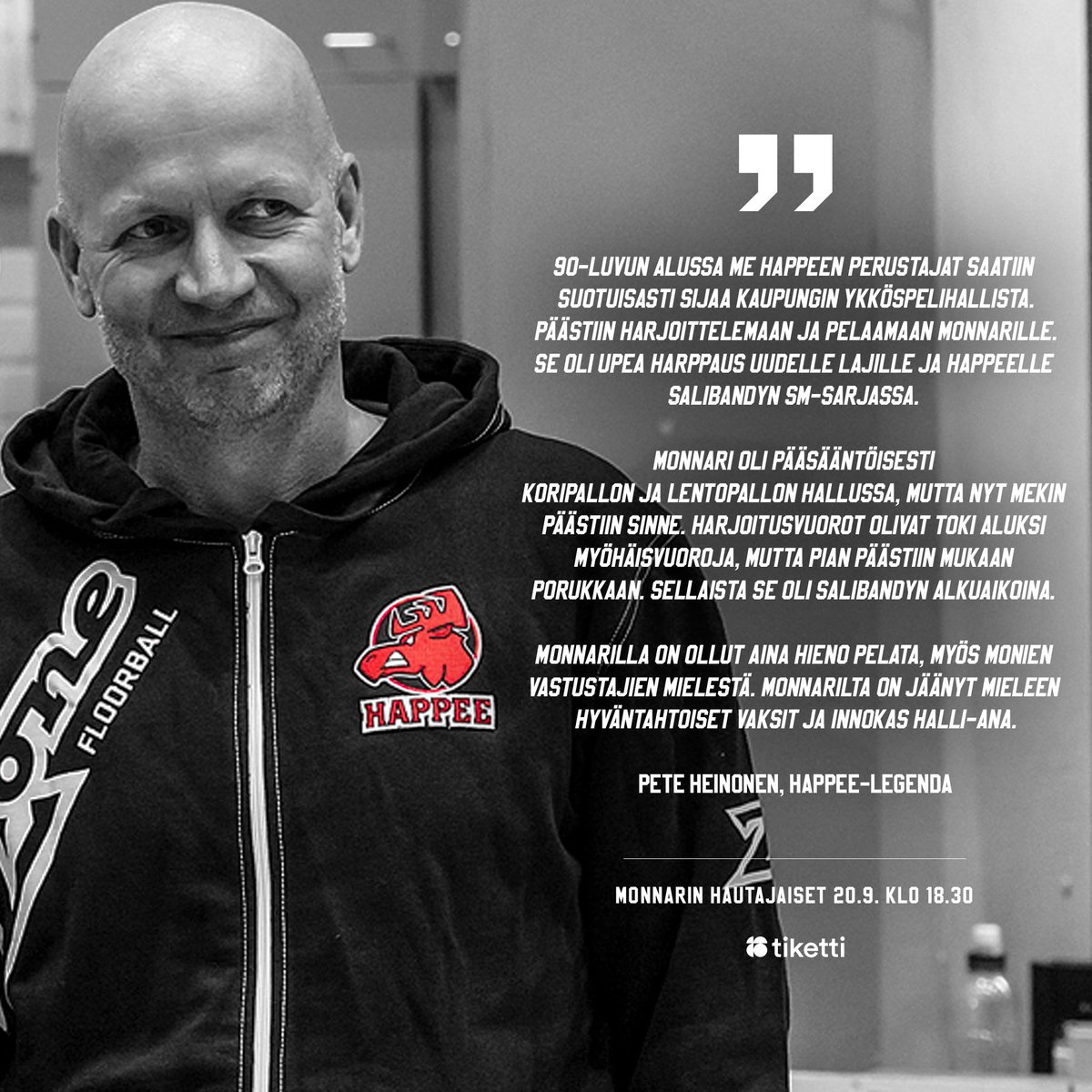 𝗠𝗢𝗡𝗡𝗔𝗥𝗜𝗡 𝗛𝗔𝗨𝗧𝗔𝗝𝗔𝗜𝗦𝗘𝗧🪦

📆 Pe 20.9. Klo 18.30
🏟️ Jyväskylän Monitoimitalo
⚔️ <a href="/SPVFloorball/">SPVFloorball</a> 
🎟️ tiketti.fi/happee-spv-jyv…

📸 Esa Jokinen #happeefloorball #hirvirytke #oxdog #mizuno #jyväskylä #fliiga #salibandy