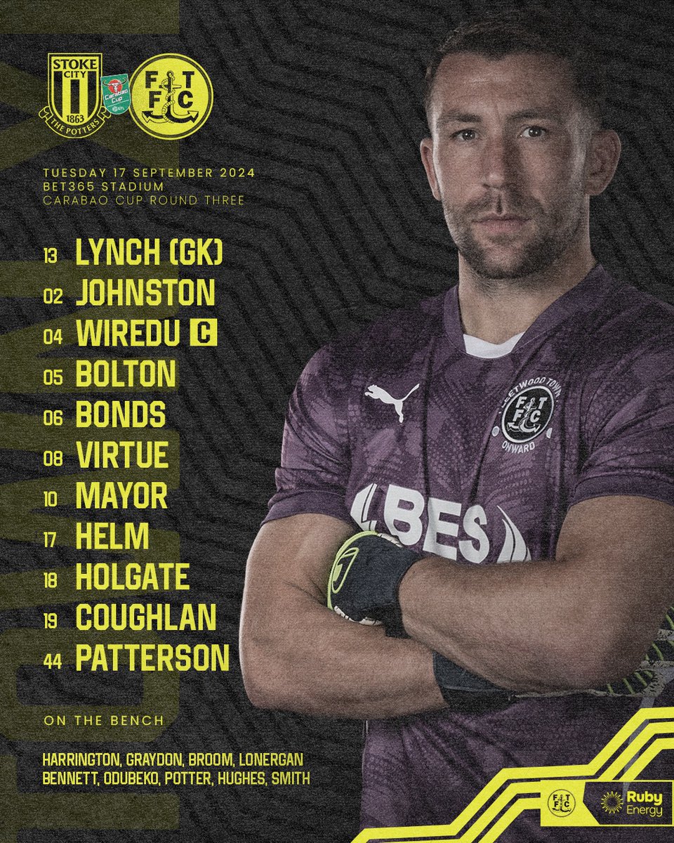 ftfc's tweet image. Your Cods to face @stokecity 📋

▪️ Four changes from Saturday's win at Carlisle.
▪️ @phoenix_p10 returns to the XI! 
▪️ @JayLynchy back between the sticks

#OnwardTogether
