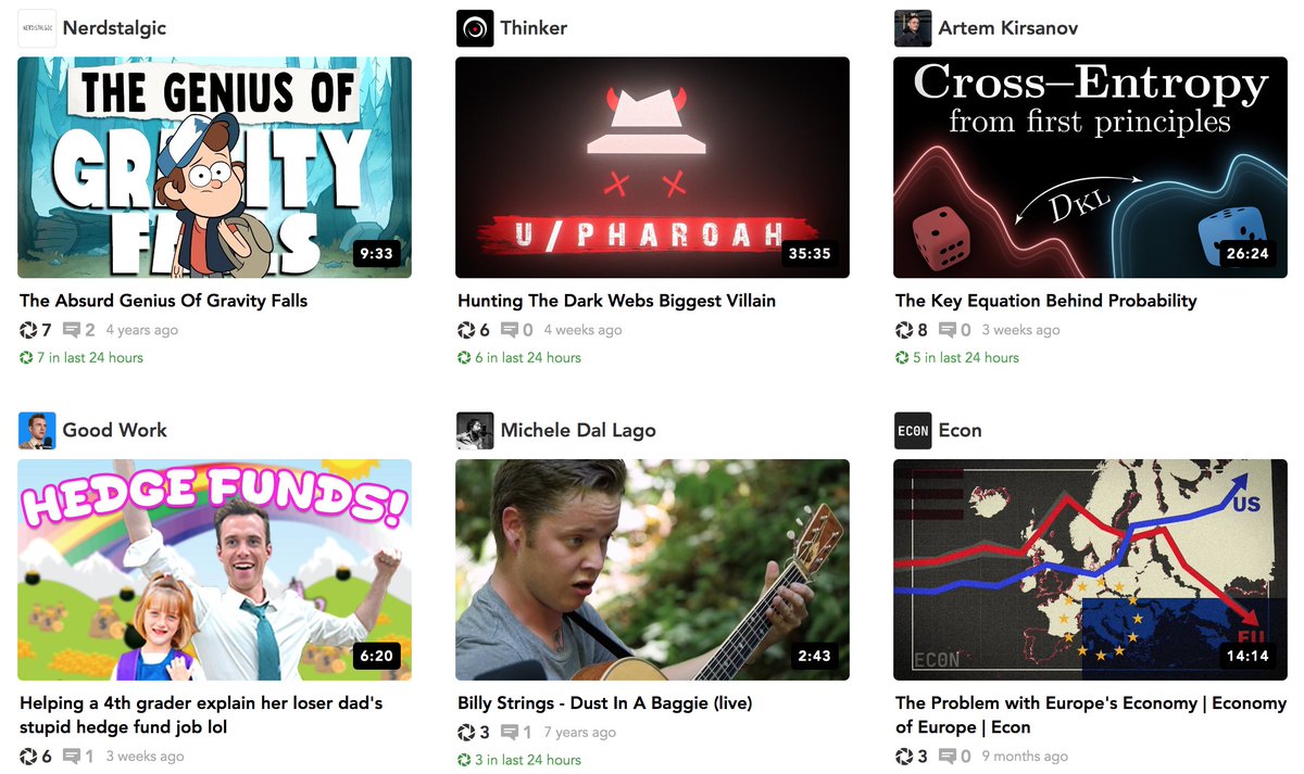 Tokin's current trending page 

all killer videos I didn't know existed 

no slop allowed

join us at TOKIN DOT TV :)