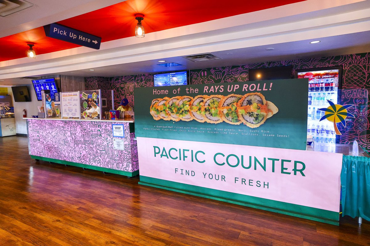 Tropicana Field (@tropicanafield) on Twitter photo Roll on over to the Budweiser Porch and treat yourself to a Rays Up Roll available at <a href="/Pacific_Counter/">Pacific Counter</a> 🍣 Roll on over to the Budweiser Porch and treat yourself to a Rays Up Roll available at <a href="/Pacific_Counter/">Pacific Counter</a> 🍣