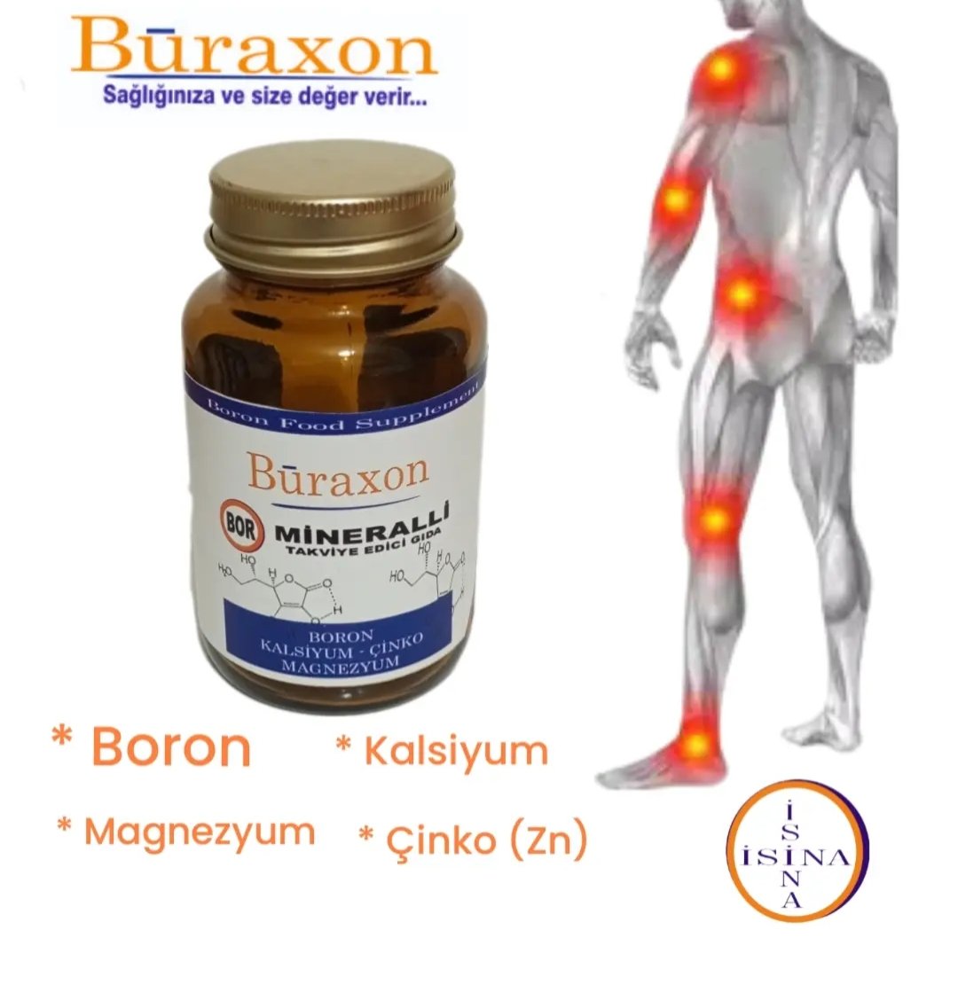 Buraxon Boron - Kalsiyum - Magnezyum - Çinko içeren Tablet ile kendini yenile. 
buraxon.com/buraxon-bor-gi…

buraxon.com