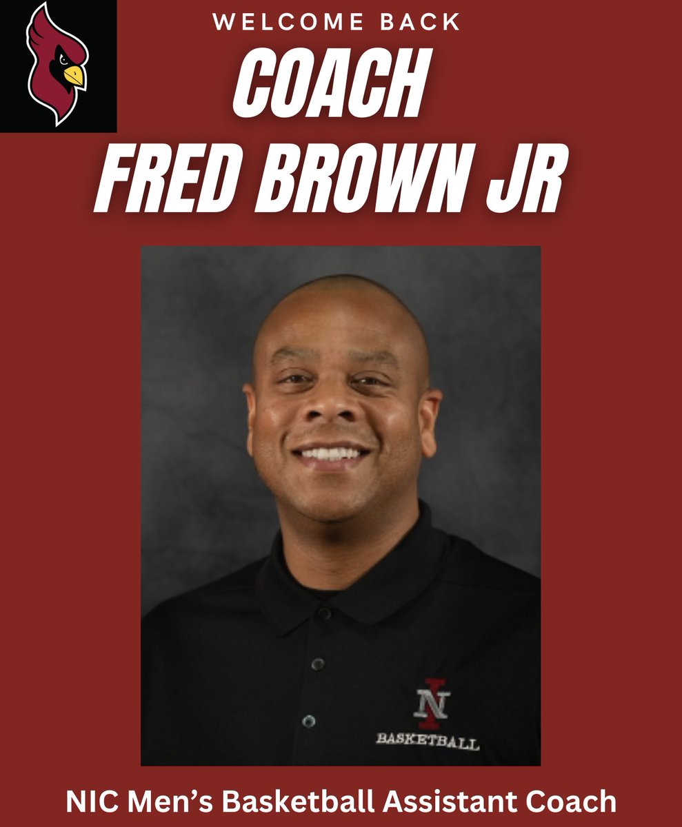 North Idaho Men’s Basketball (@northidahoccmbb) on Twitter photo Introducing our Lead Assistant Coach: <a href="/FredBrownJr32/">Fred Brown Jr. “AND FROM DOWNTOWN"</a> ‼️
Coach Fred enters his second season with the Cardinals🙌
#NICMBB Introducing our Lead Assistant Coach: <a href="/FredBrownJr32/">Fred Brown Jr. “AND FROM DOWNTOWN"</a> ‼️
Coach Fred enters his second season with the Cardinals🙌
#NICMBB