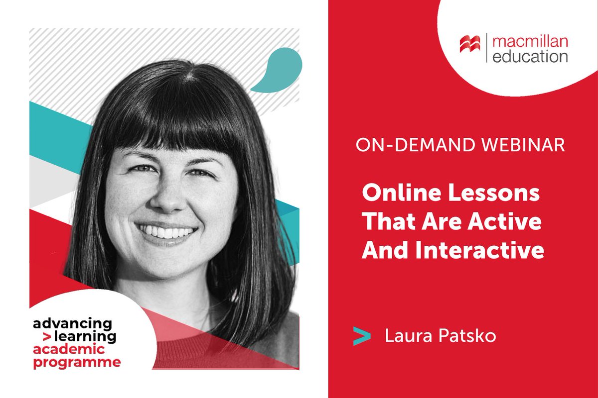 𝗪𝗮𝗻𝘁 𝘁𝗼 𝗺𝗮𝗸𝗲 𝘆𝗼𝘂𝗿 𝗼𝗻𝗹𝗶𝗻𝗲 𝗹𝗲𝘀𝘀𝗼𝗻𝘀 𝗺𝗼𝗿𝗲 𝗲𝗻𝗴𝗮𝗴𝗶𝗻𝗴? Watch Laura's on-demand webinar to learn tips for creating interactive and dynamic online classes ▶️ bit.ly/3B1dNBK

#AdvancingLearning #TeachEnglish #OnlineTeaching #DigitalLifehacks