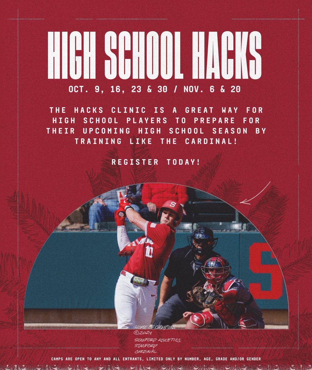 Get your HACKS IN this fall and winter!

Join us on The Farm for Wednesday High School Hacks, but sign up quickly as spots are limited!

📋 » gostanford.com/bsbcamps

#GoStanford