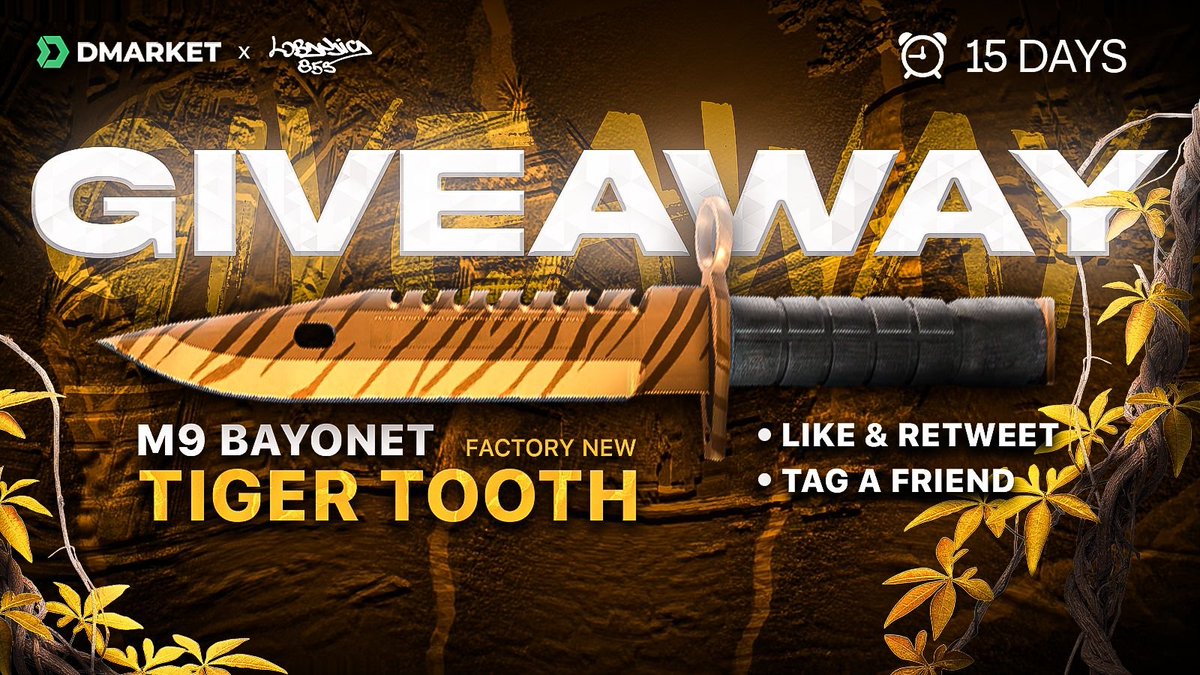 🎁 HUGE $1000 KNIFE GIVEAWAY 🎁

COMPLETE THE BELOW:  

- follow @lobanjicaCS + <a href="/DMarket/">DMarket</a>
- ⁠tag 1 or more friends  
- ⁠like &amp; retweet  
- ⁠use the below link to register because the skin will be sent to your dmarket account: go.dmarket.com/Loba 

Good luck, picking winner