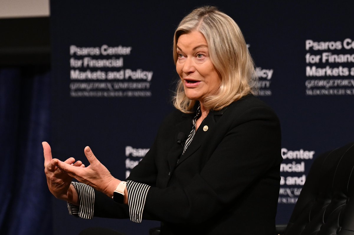 GU Psaros Center for Financial Markets and Policy (@gufinpolicy) on Twitter photo At the #FMQ Conference, <a href="/SenLummis/">Senator Cynthia Lummis</a> discussed the priorities she'd like to focus on should Republicans be in control of the Senate next year. One novel change she wants to make is the trademark of the U.S. dollar. At the #FMQ Conference, <a href="/SenLummis/">Senator Cynthia Lummis</a> discussed the priorities she'd like to focus on should Republicans be in control of the Senate next year. One novel change she wants to make is the trademark of the U.S. dollar.