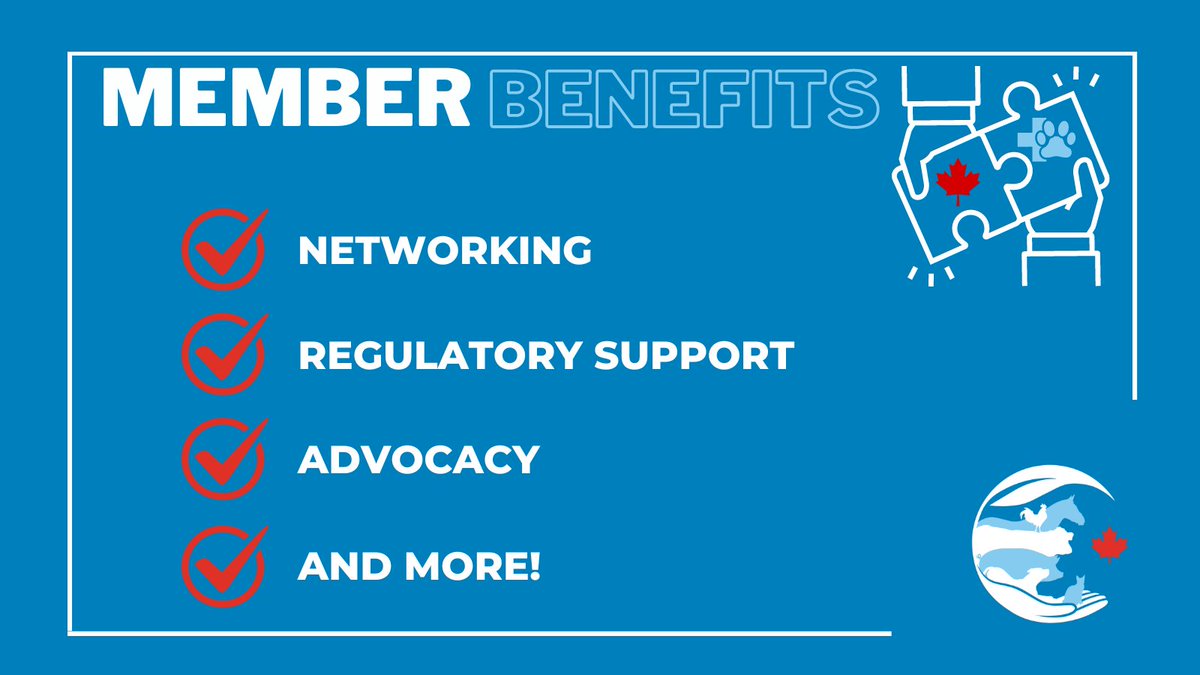Joining the Canadian Animal Health Institute has many benefits! 

Be part of a community dedicated to healthier animals for a healthier Canada 🐶🐮🐔

 Join us and make a difference! cahi-icsa.ca/membership-ben…

#animalhealth #membership #pets