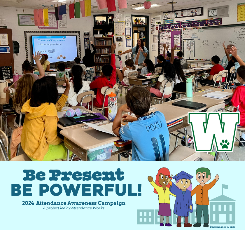 September is Attendance Awareness Month
Thank you to these Wildcats for showing us that being Present makes them Powerful! A well-rounded Woodland education includes so much more than academics - #LifeintheW is better with all of our Wildcats in the house!