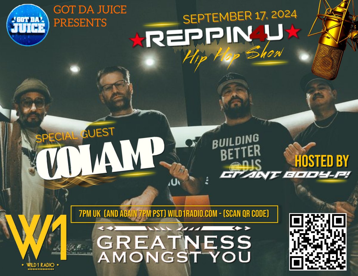 WE ARE LIVE! <a href="/Wild1_Radio/">wild1radio</a> presents RePPiN4U HIP HOP SHOW: PARTY NUH DUN! Special Guest <a href="/COLAMPMUSIC/">COLAMP</a>! wild1radio.com