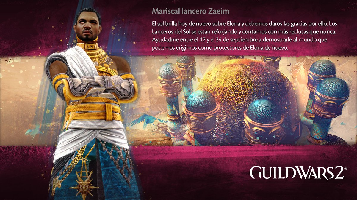 GuildWars2_ES's tweet photo. 🔥La semana de bonificación del regreso a Path of Fire empieza hoy y termina el 24/09. Revisa tu correo electrónico en el juego para más información y aprovecha el potenciador heroico de regreso para un aumento de EXP y hallazgo mágico. #GuildWars2 #PathofFire #PoF🔥 https://t.co/iWSq7Mf40k