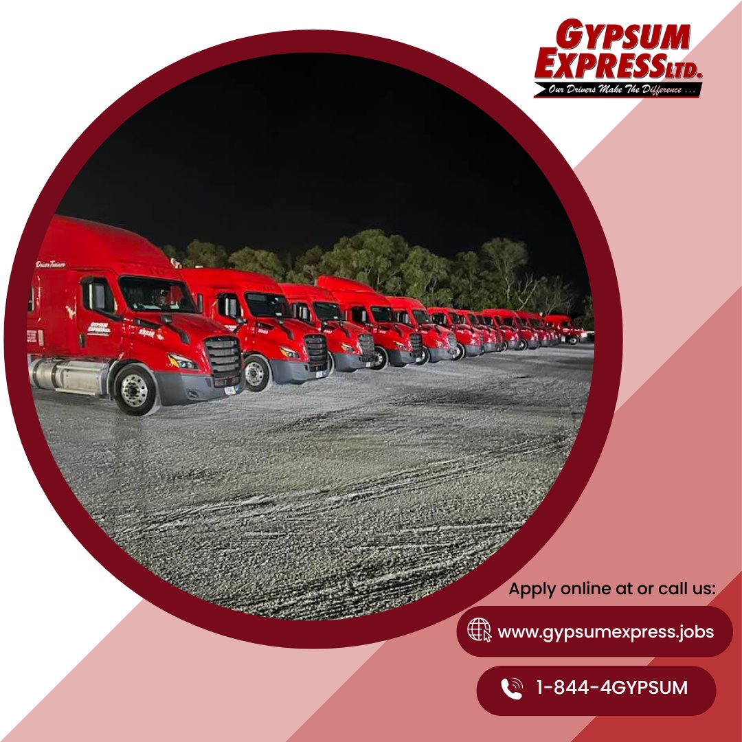 Recently drivers found themselves among good company for the night.  What a fleet!

A team that rests together sticks together! #GYPSUMFAMILY

Comment what you love most about being a driver!
#NTDAW24 #ThankATrucker #GypsumExpress #TeamRed #OurDriversMakeTheDifference