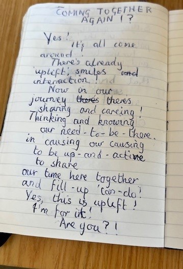 but the best bit of 10 years of #MindsandVoices was captured this week by Bob picking up on the glorious feeling of coming together again. #belonging #peersupport #welcome #growth #recovery <a href="/Innov_Dementia/">Innovations in Dementia</a> <a href="/IMcMillan/">Ian McMillan</a>  click on image to see all
