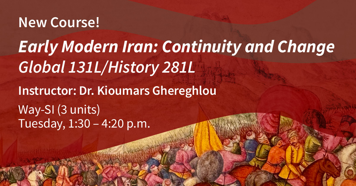 🍂✏️📚 Stanford students: <a href="/StanfordISP/">SU Iranian Studies</a> is offering a new course this fall on early modern #Iran. Taught by Dr. Kioumars Ghereghlou, this course explores Iran's politics and society from 1500 to 1900 CE.  

✅ Discover more and register here: bit.ly/3XxzH8k