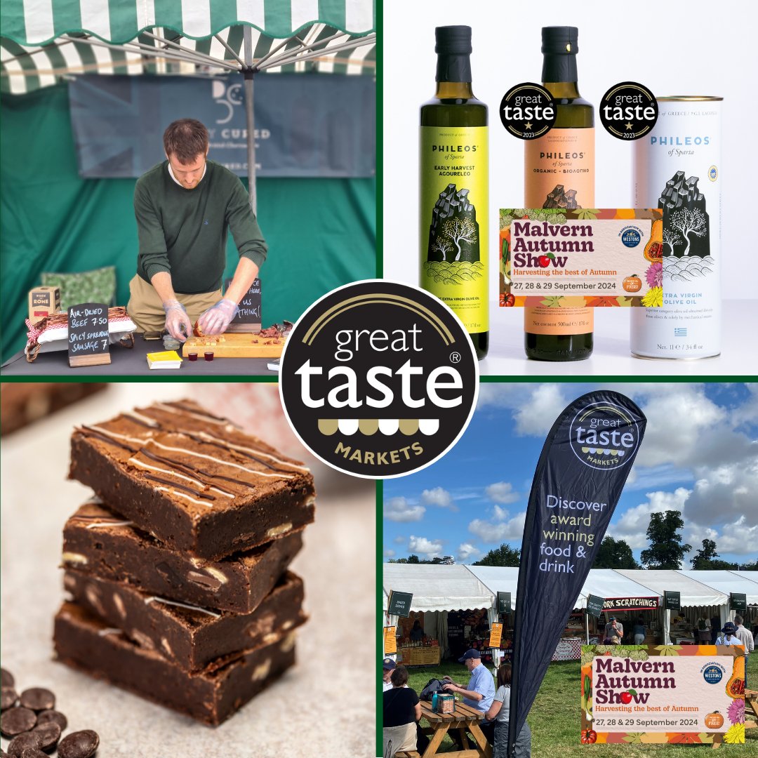Guild of Fine Food (@guildoffinefood) on Twitter photo We're excited to be heading to <a href="/malvernshows/">RHS Malvern Spring & Autumn Shows</a> on 27th-29th September 🍂
Our #GreatTasteMarket features delicious food & drink, gifts & treats. All stallholders in the market are Great Taste award winners & give buyers & food lovers reliable recommendations for great tasting food We're excited to be heading to <a href="/malvernshows/">RHS Malvern Spring & Autumn Shows</a> on 27th-29th September 🍂
Our #GreatTasteMarket features delicious food & drink, gifts & treats. All stallholders in the market are Great Taste award winners & give buyers & food lovers reliable recommendations for great tasting food