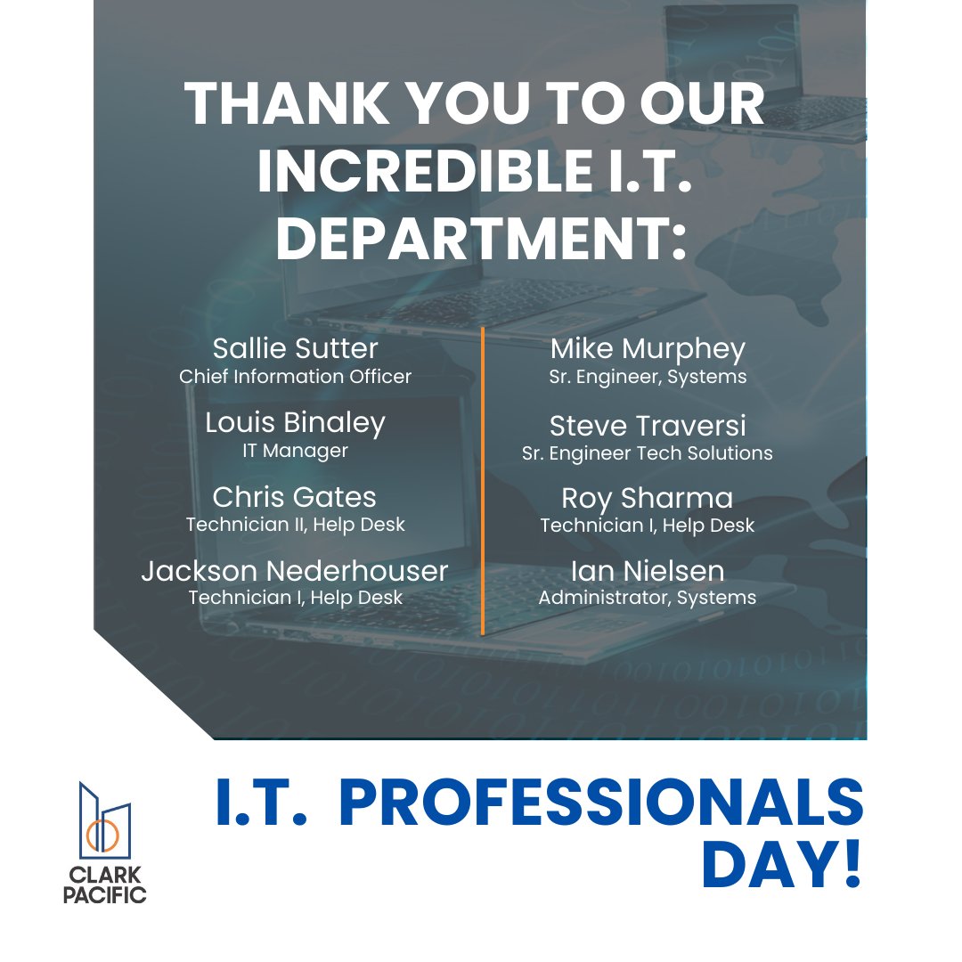 #ITProfessionalsDay
Today we recognize the heroes behind the technology that keeps us connected, secure &amp; productive every day. Thank you for your dedication, innovation &amp; tireless work. Your expertise powers our success &amp; enables everything we do. 💻🖱️🦾