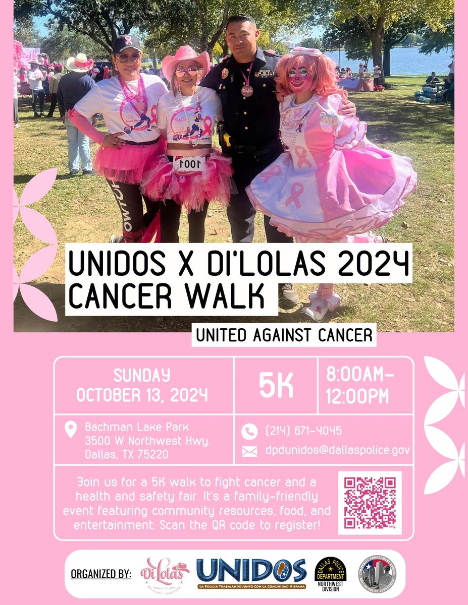Upcoming UNIDOS events for the month of October. Please share! Must register to attend. 
#DallasPoliceUNIDOS