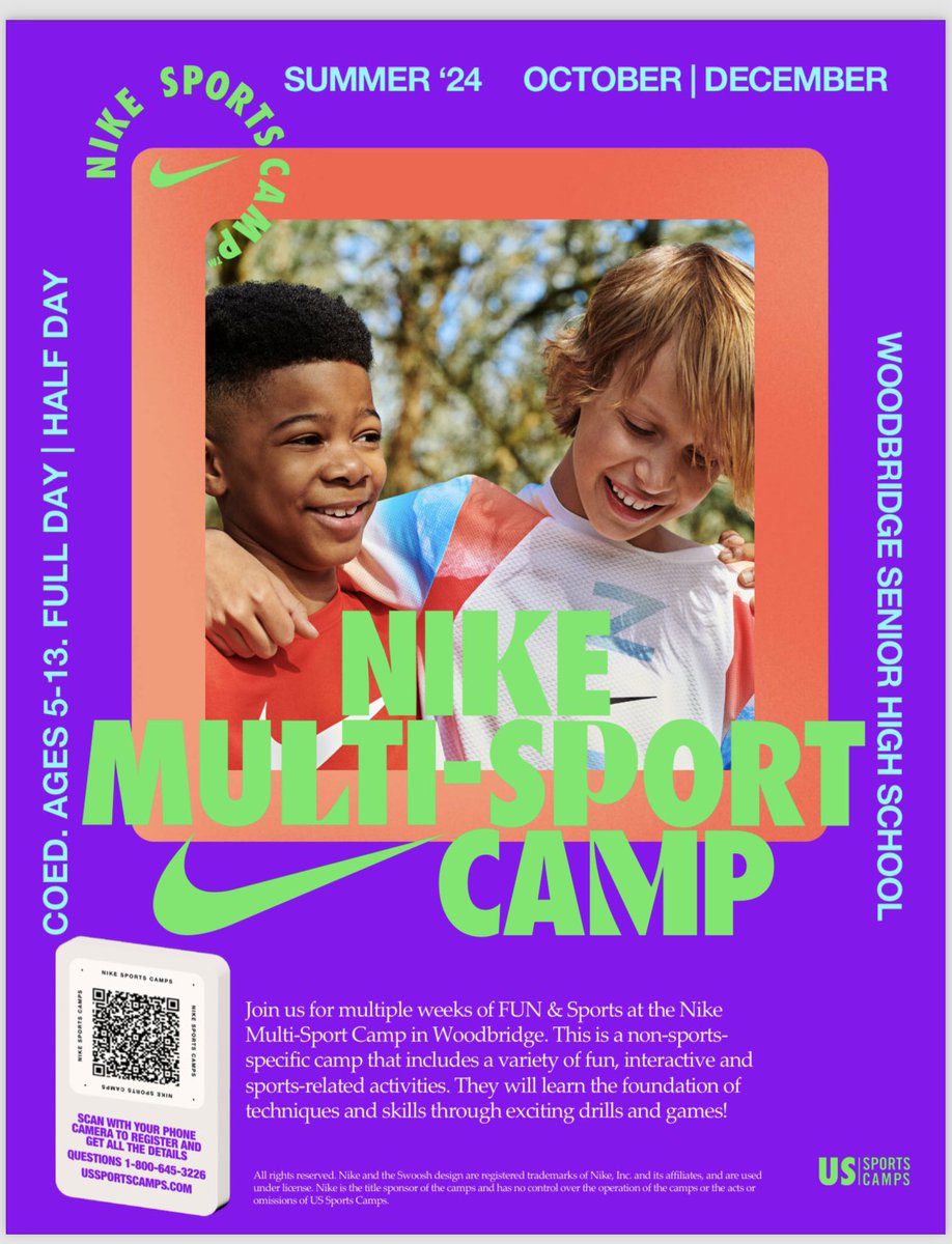 Sign up now! Nike Multi Sport camp @ Woodbridge high October 3rd. No school in the county October3!