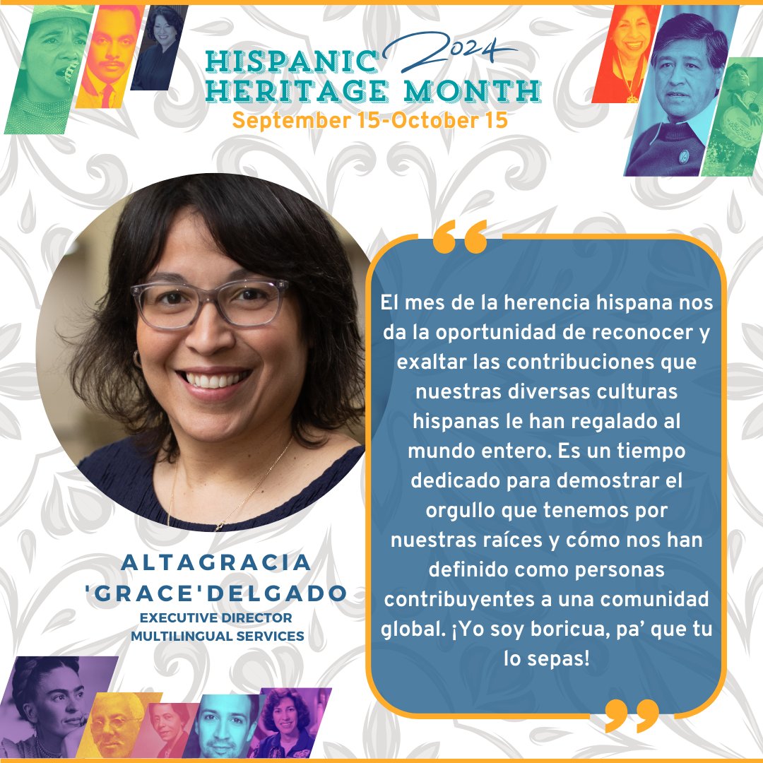🎉 Celebrating Hispanic Heritage Month! 🇲🇽🇨🇴🇵🇷 This month, we proudly honor the rich heritage and contributions of the Hispanic community within Aldine ISD. Today, we celebrate Grace Altagracia 'Grace' Delgado, our dedicated Executive Director of Multilingual Services. 🌟 Grace,