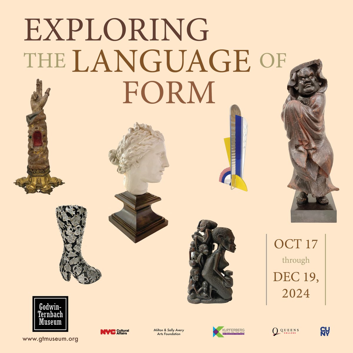 Mark your calendar!  Our fall exhibition “Exploring the Language of Form” will open on Oct. 17.  Over 100 art works and artifacts spanning 5,000 years of human experience selected from the museum’s global collection will be revealed in this exhibition. Reception: 6-8pm on 10/17.