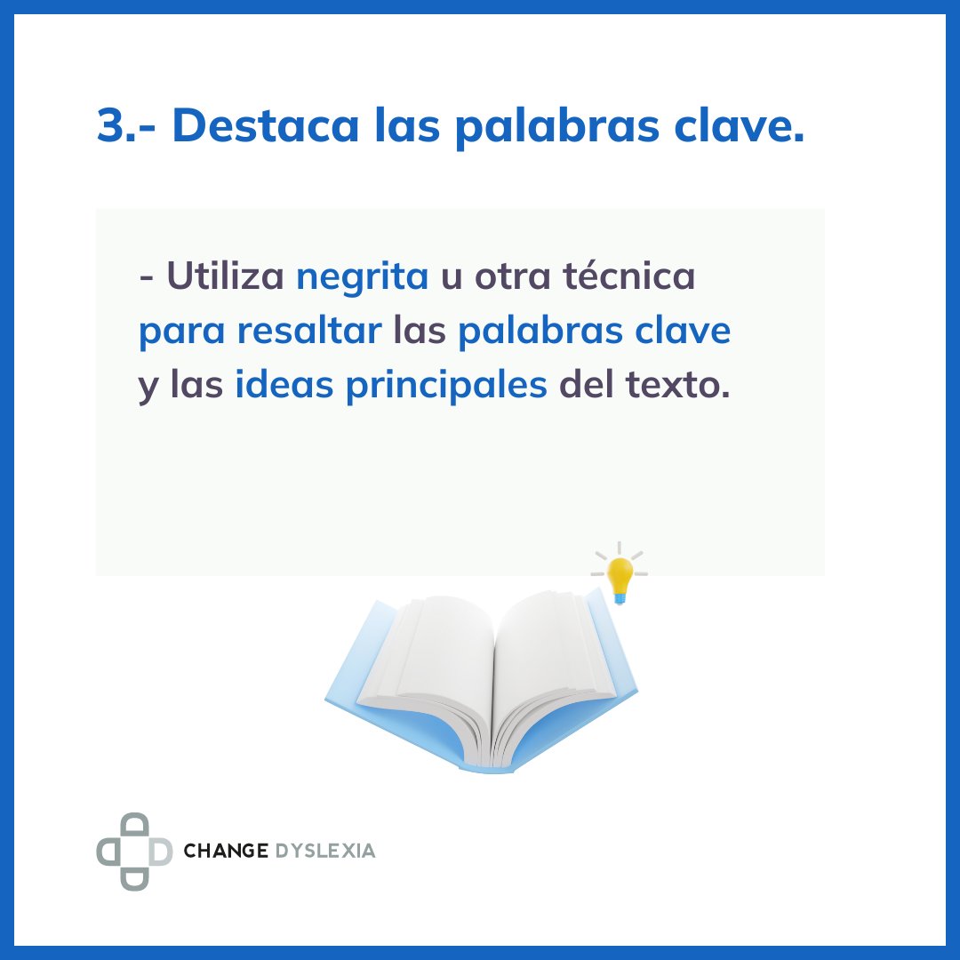dytective_edu's tweet photo. 📝Con estas sencillas adaptaciones facilitarás la #lectura y la #comprensión de todos tus alumnos. 
¡Ponlo en práctica y observa los resultados!

📩info@changedyslexia.org

#Dytective #Changedyslexia #ComprensiónLectora #RecursosParaProfesores #RecursosParaElAula #VueltaAlCole https://t.co/uKDhImCEnx