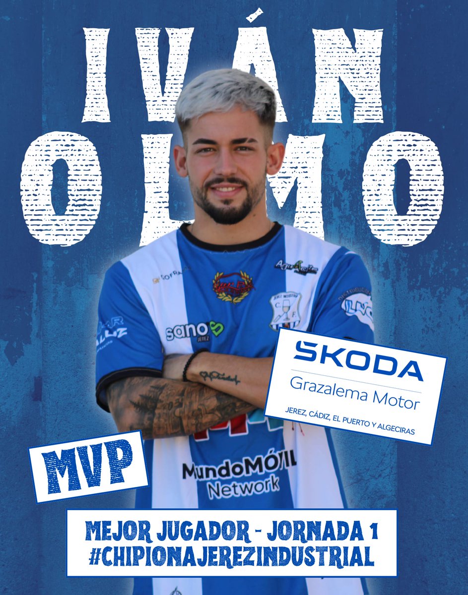 JerezInd_CF's tweet photo. ๐ ๐
๐
ฅ๐
| Ivรกn Olmo es el MVP de la #Jornada1
ยกEnhorabuena! ๐๐
๐ Espacio patrocinado por @skoda_es
#JICF #OrigenCentenario #Temp2324 https://t.co/NlUWzHAC31