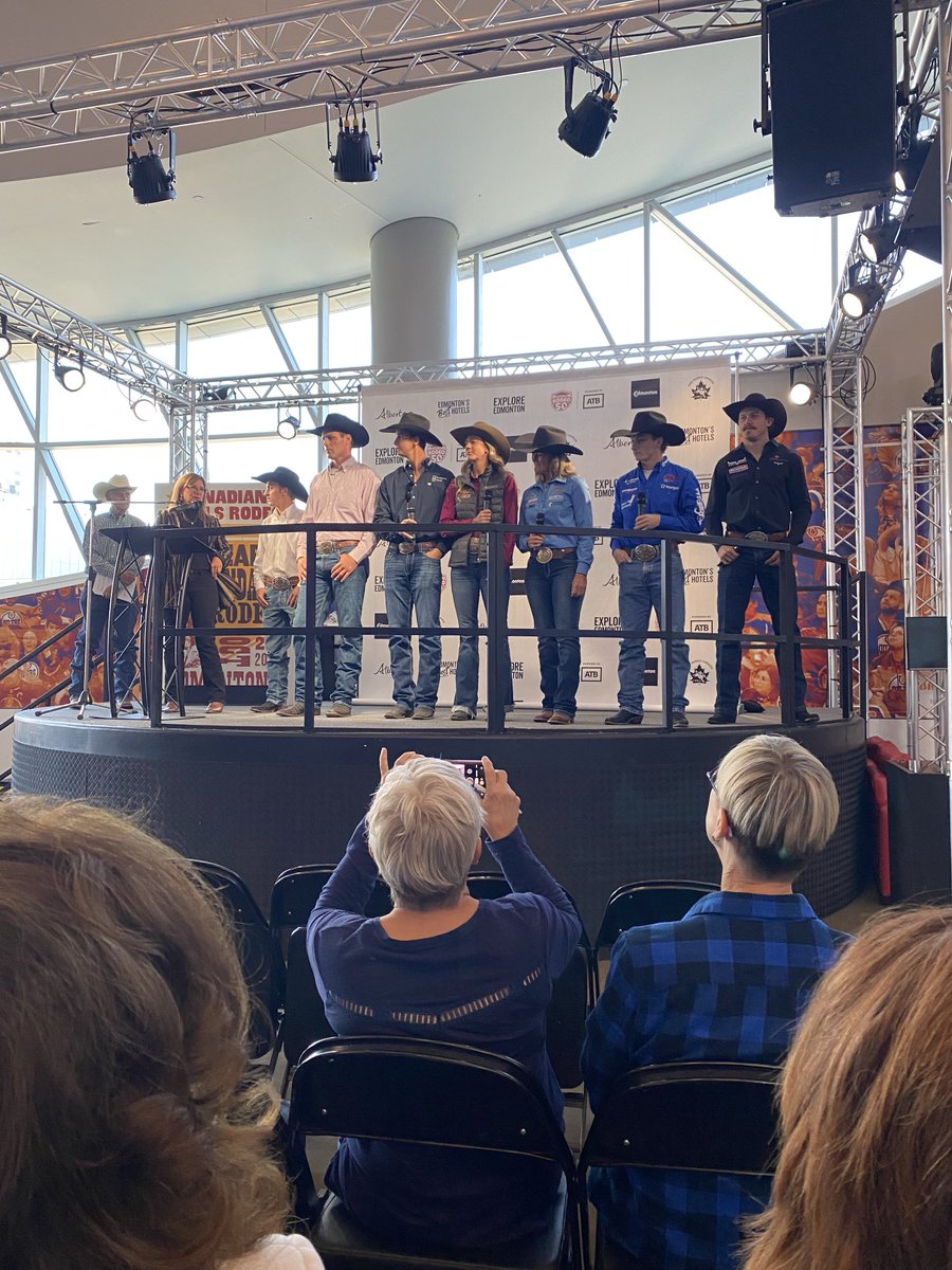 Our own ⁦<a href="/JWind5/">John Windwick</a>⁩ kicking things off at the ⁦<a href="/CFR50/">Canadian Finals Rodeo</a>⁩ media launch. Dust your boots off, gonna be a fun week in Edmonton October 2-5!