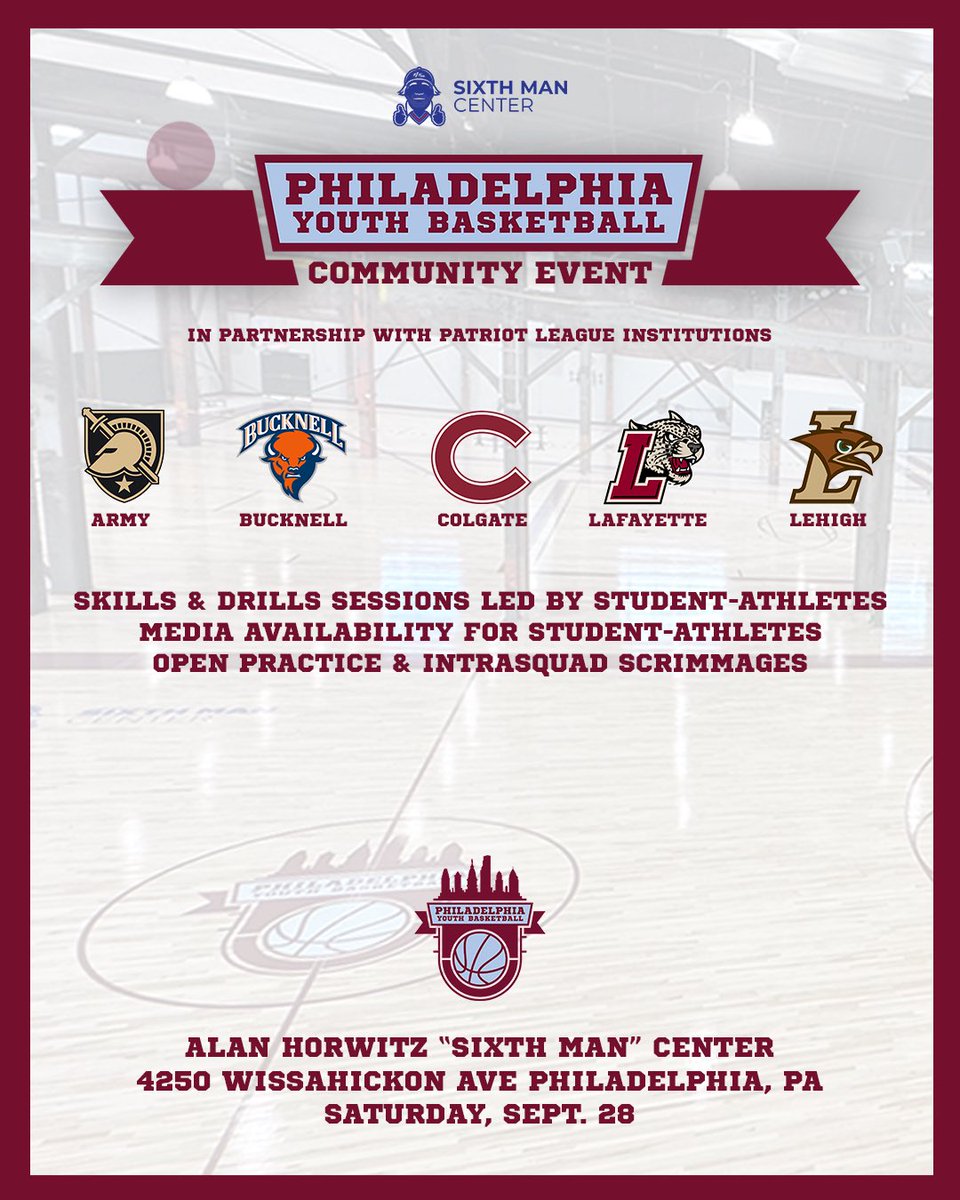 Colgate Men's Basketball (@colgatembb) on Twitter photo "We always talk about the game being bigger than us. This is another example of all that basketball can do for people.โ
Colgate one of five Patriot League institutions participating in first of its kind community event with <a href="/PhillyYouthBB/">PhillyYouthBB</a>.
๐ bit.ly/3ZvpoTE
#GoGate "We always talk about the game being bigger than us. This is another example of all that basketball can do for people.โ
Colgate one of five Patriot League institutions participating in first of its kind community event with <a href="/PhillyYouthBB/">PhillyYouthBB</a>.
๐ bit.ly/3ZvpoTE
#GoGate