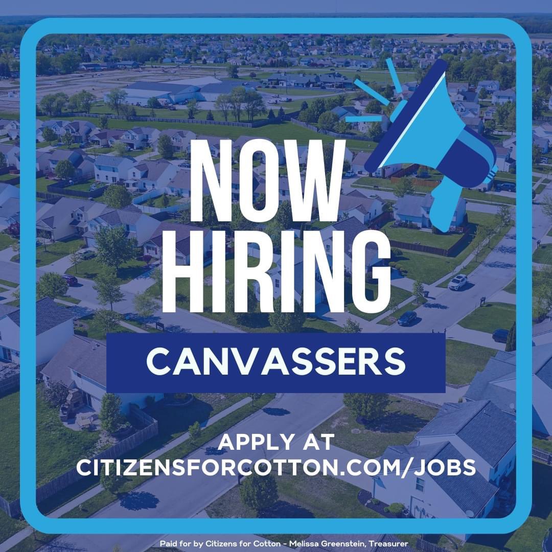 Want to help make a difference and flip this seat? Join Team 100% Cotton as a Canvasser! We are looking for people passionate about getting Democrats elected to help us spread the word about Jacqueline Cotton across the 101st District. Apply now at citizensforcotton.com/jobs