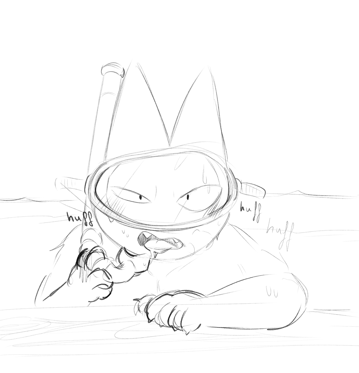 uwmaniac's tweet photo. a pair of mao mao's sketches, he looks so good while diving :> https://t.co/We8GXh9Y26